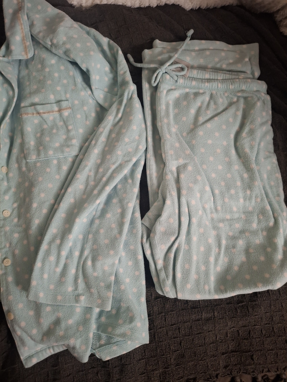 Liz Claiborne Light Blue Polka Dot Kids Pajama Set